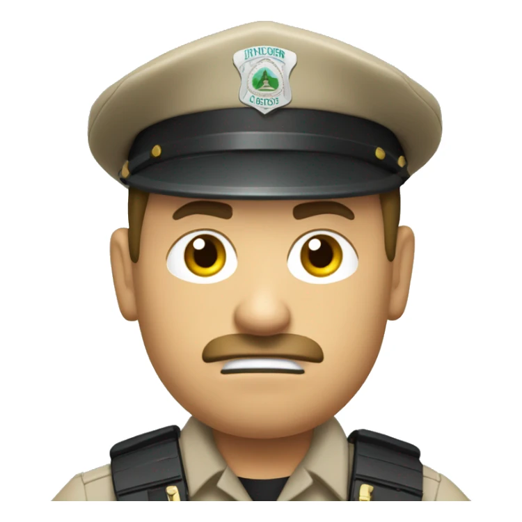 Game warden looking serious and mad with drown controller in hand sticker