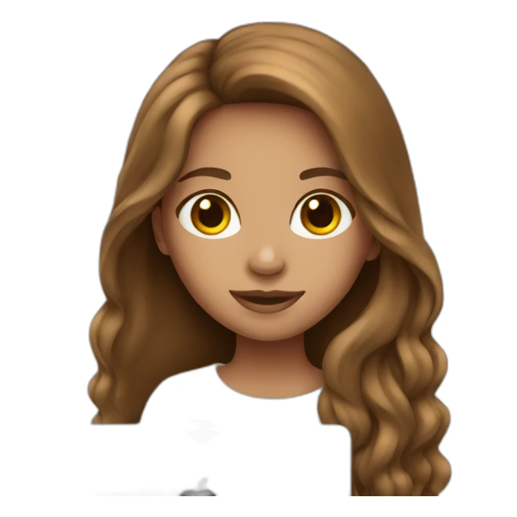 girl with brown long hair with macbook sticker