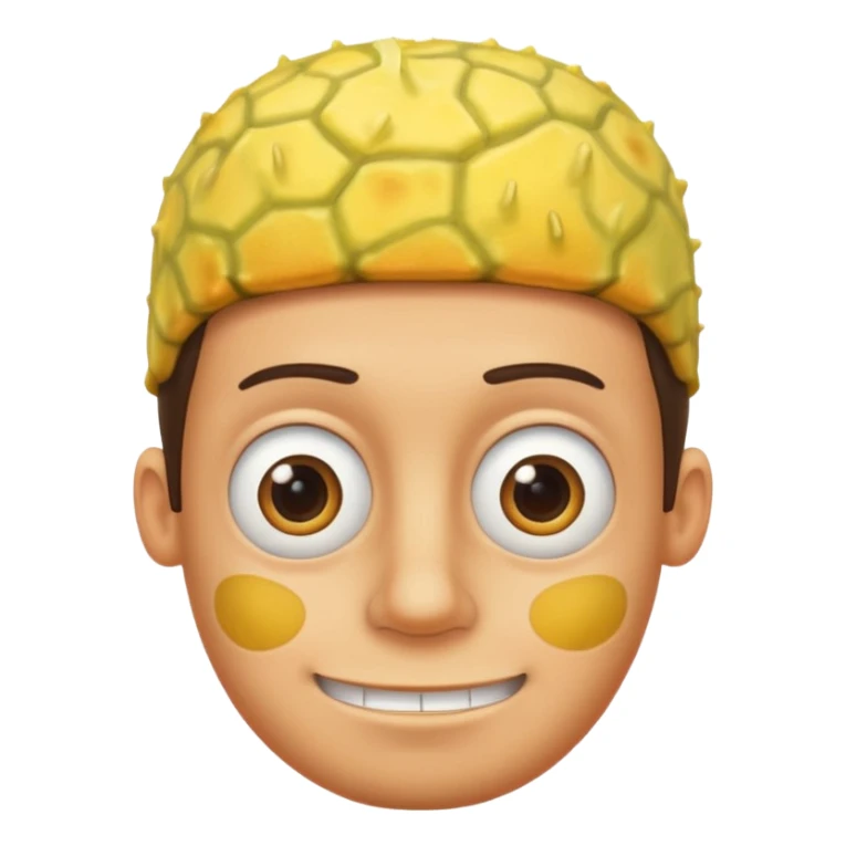 garoto com rosto oval e levemente definido que é metade bob esponja sticker