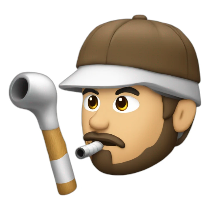 hombre blanco pelón gordo fumando pipa sticker