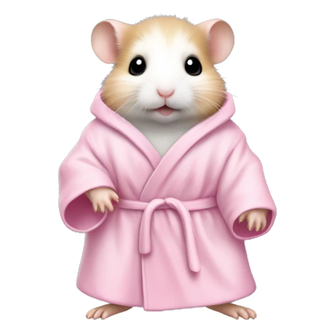 baby hamster in light pink robe full body sticker