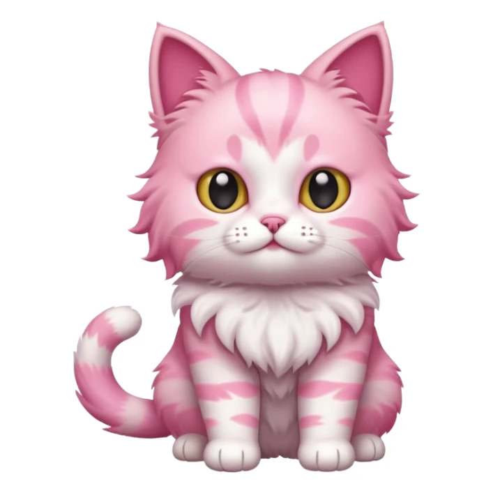 cute pink cat, full body sticker
