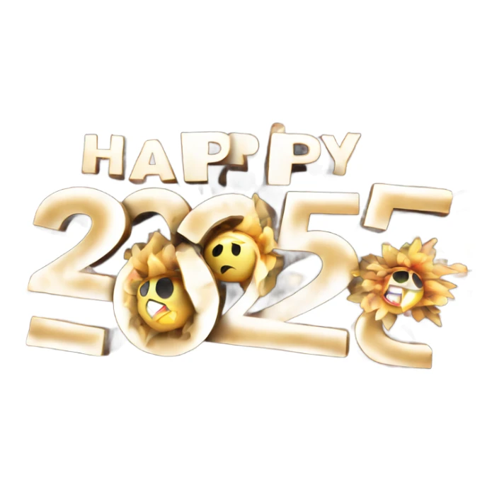 Fireworks with this text : happy New year 2025 sticker