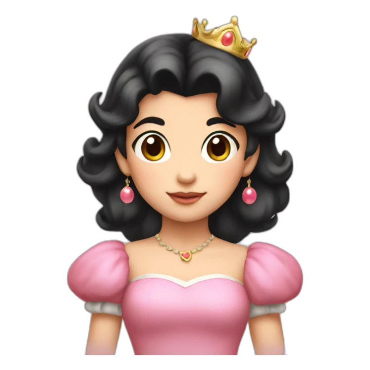 dark hair child princess peach sticker
