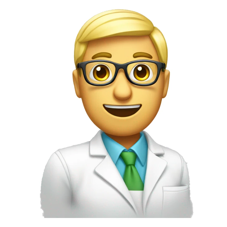 farmaceutica rubia con lentes bailando sticker