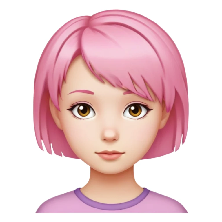 pink short hair teen girl sticker