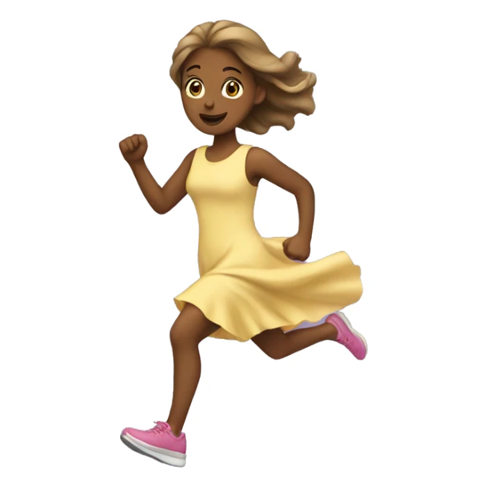 girl running in a dress sticker