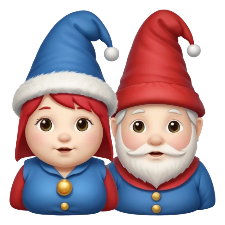 Gnomi natalizi maschio e femmina simpatici e Cicciotelli sticker
