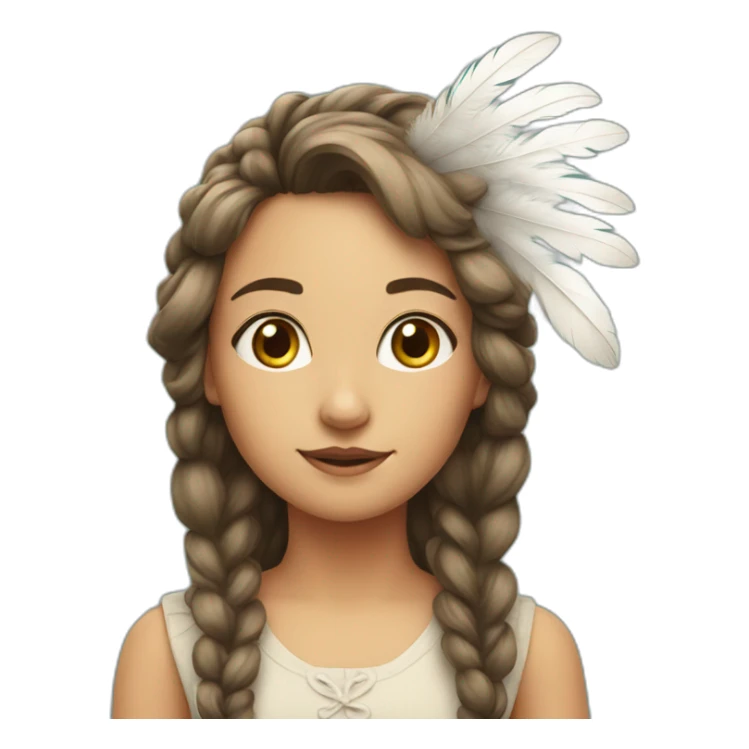 A girl with a feather on her head sticker