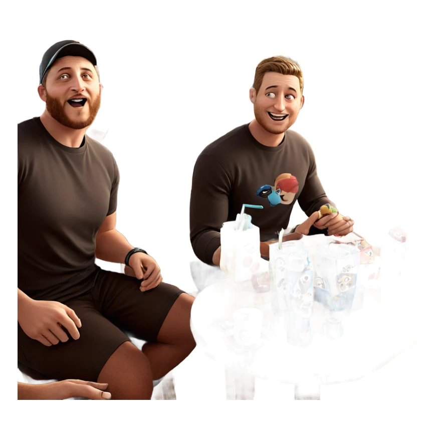 boys hanging out with drinks sticker