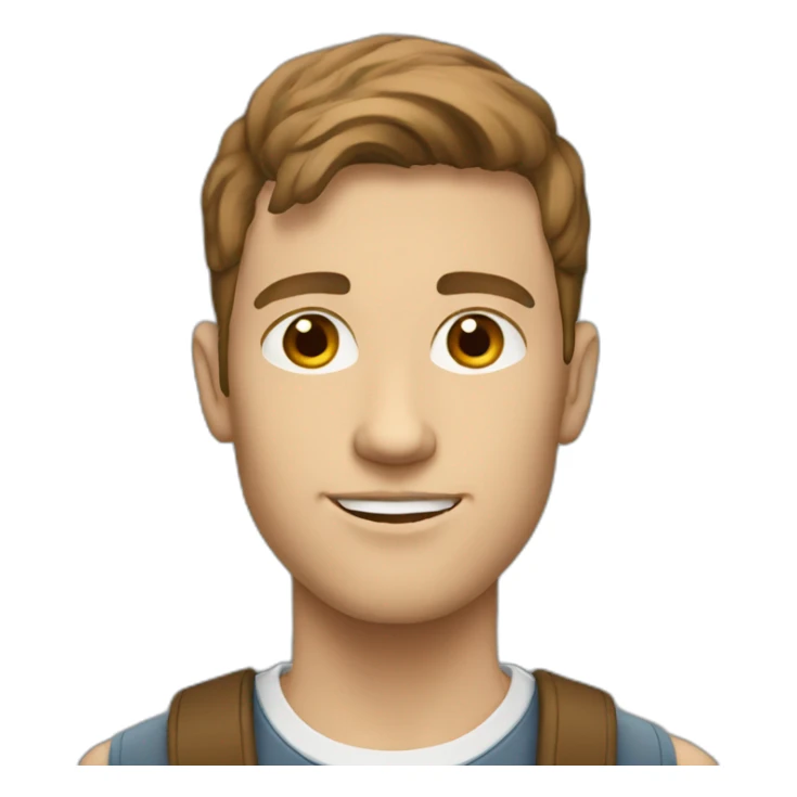 White man with brown hair as a student  sticker