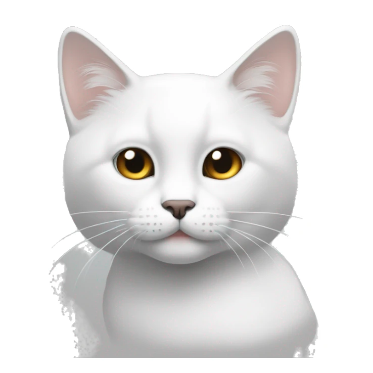 Gato blanco y en la cabesa una mancha color negro sticker