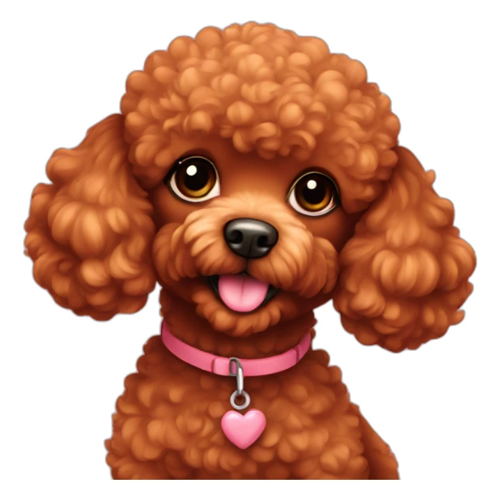 red toy poodle in love sticker