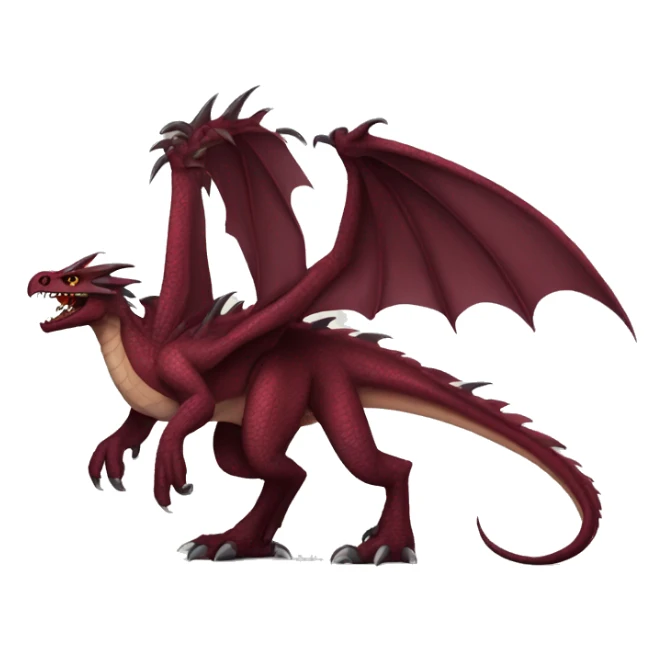 Cool edgy badass Maroon dragon-raptor with darker mane sticker