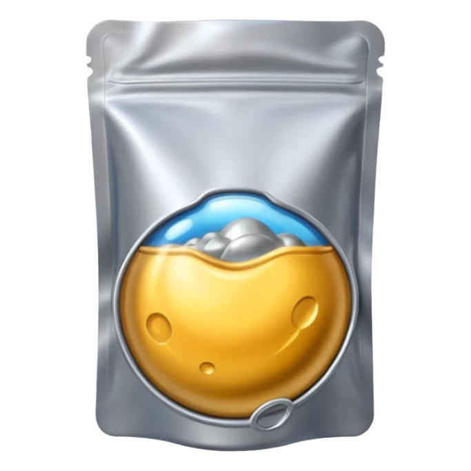 Space food pouch Slightly puffed up due to pressure. sticker