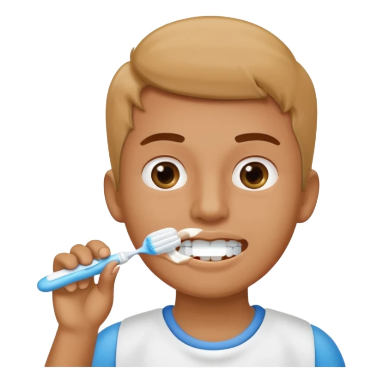 someone brushing their teeth sticker