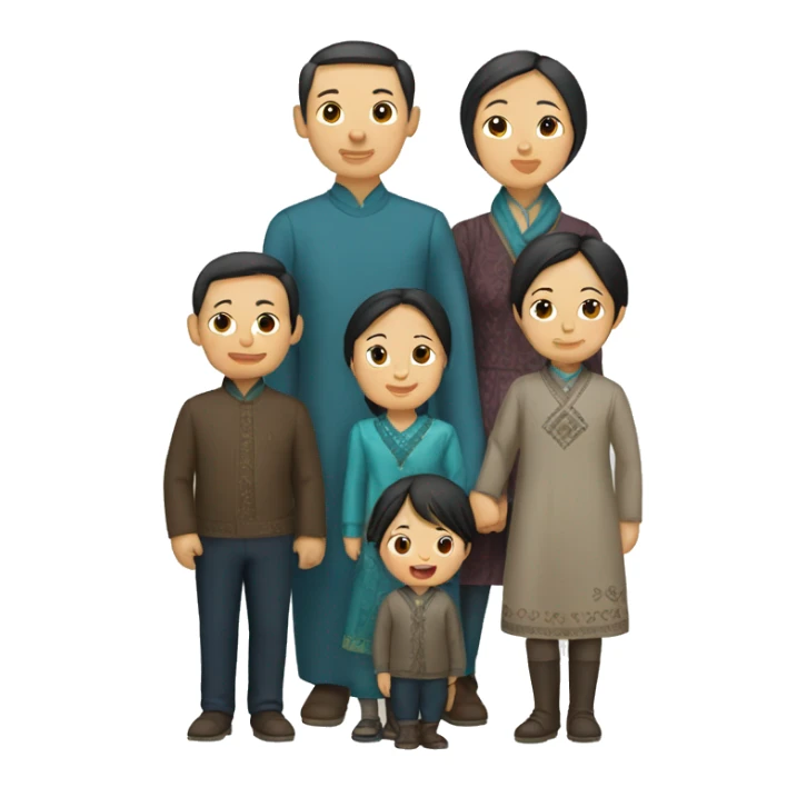Kazakh family sticker