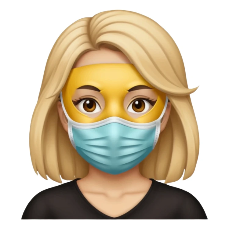a girl wearing mask sticker