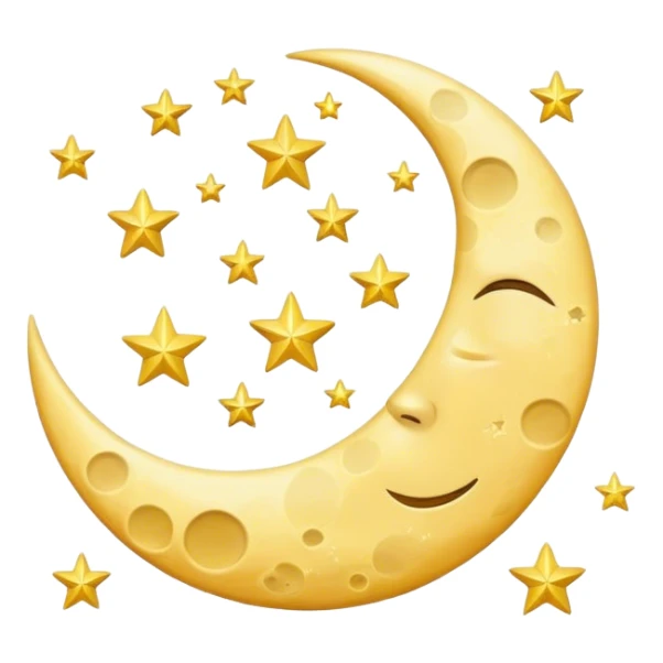 moon with stars  sticker