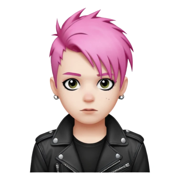 Punk boy, pink hair sticker