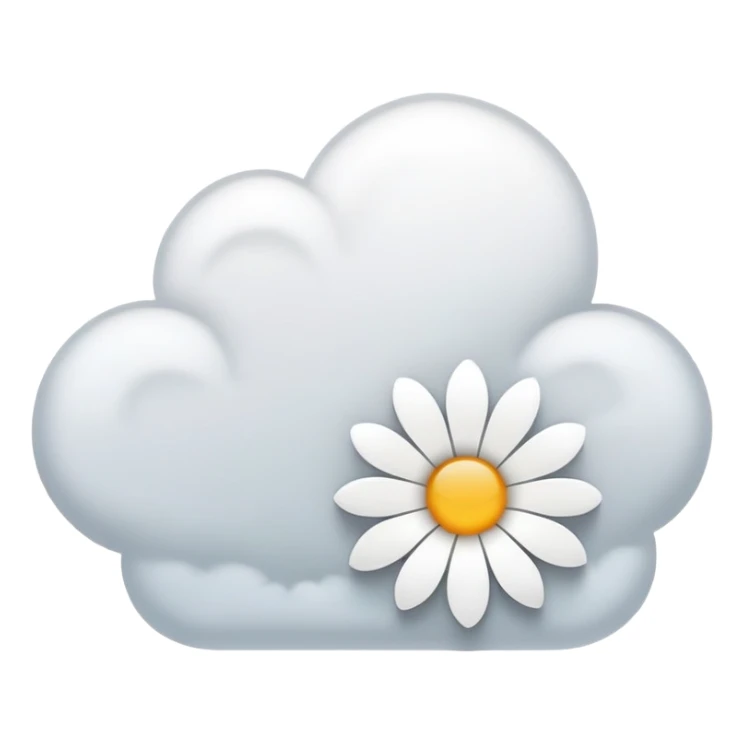 circle cloud with hollow middle white shaped like a flower with black middle sticker