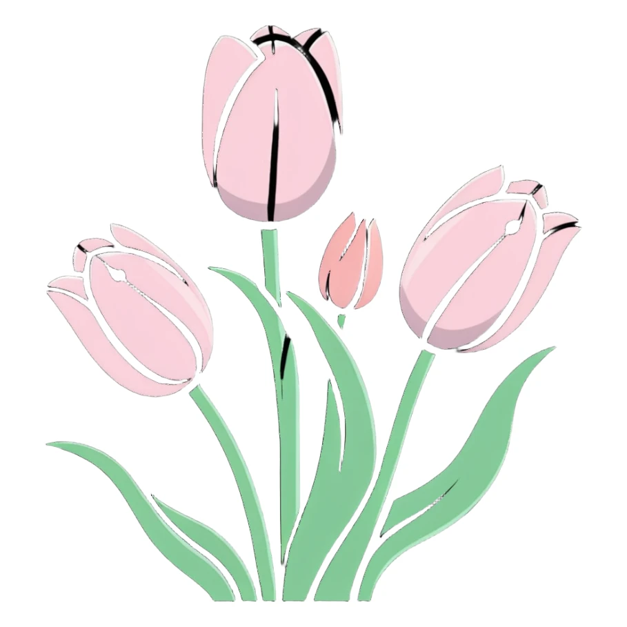 beautiful pastel pink tulips sticker