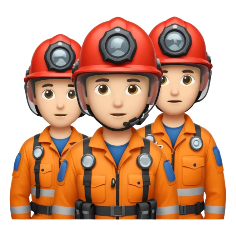 Kasklı Arama Kurtarma Görevlileri sticker