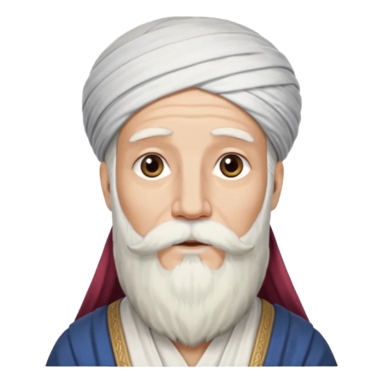 abraham from the bible, long white beard, with long turban sticker