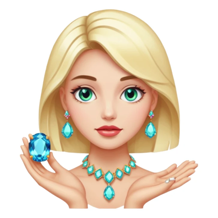 gem lover woman with gem accessories excessive amount sticker
