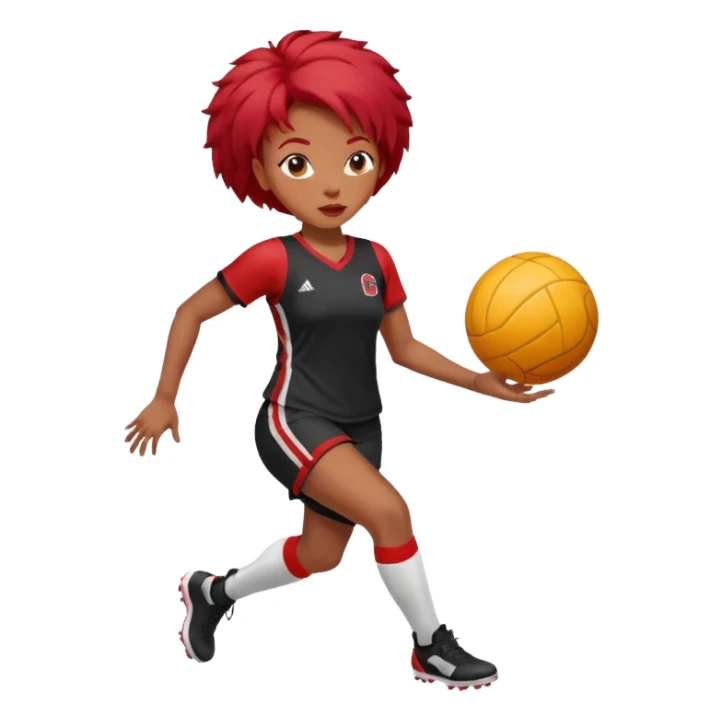 black woman who play ball with red hair sticker
