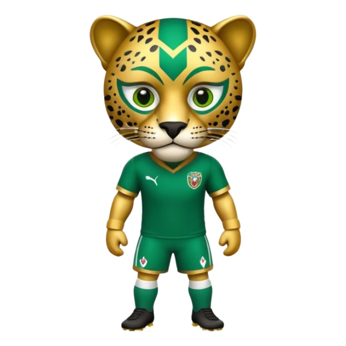 jaguar mexicano con vestimenta azteca que juega futbol sticker