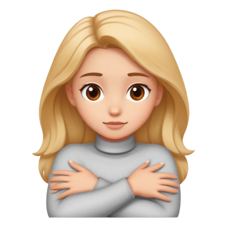 Girl crossing arms around her neck sticker