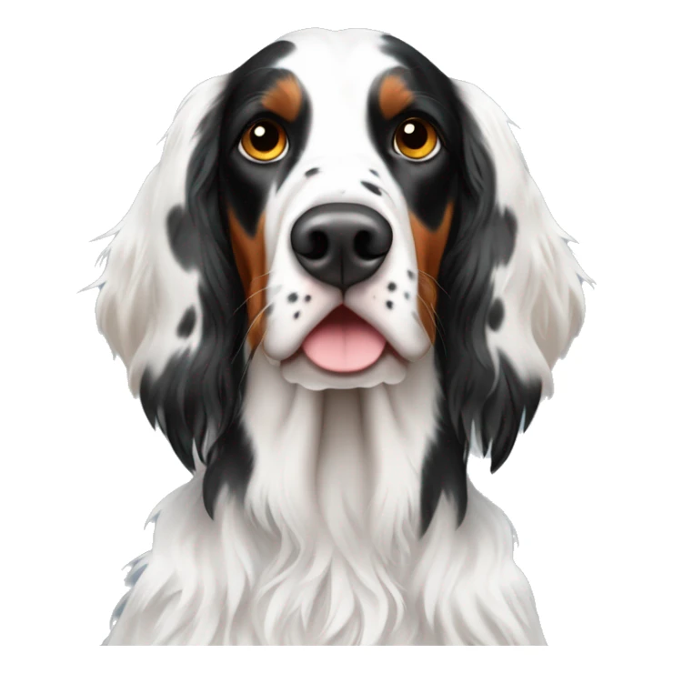 Beautiful White and black english setter with Brown ear  sticker