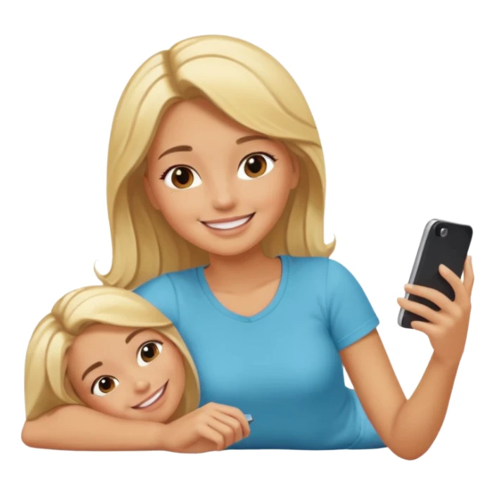 Girl laying down on her phone sticker