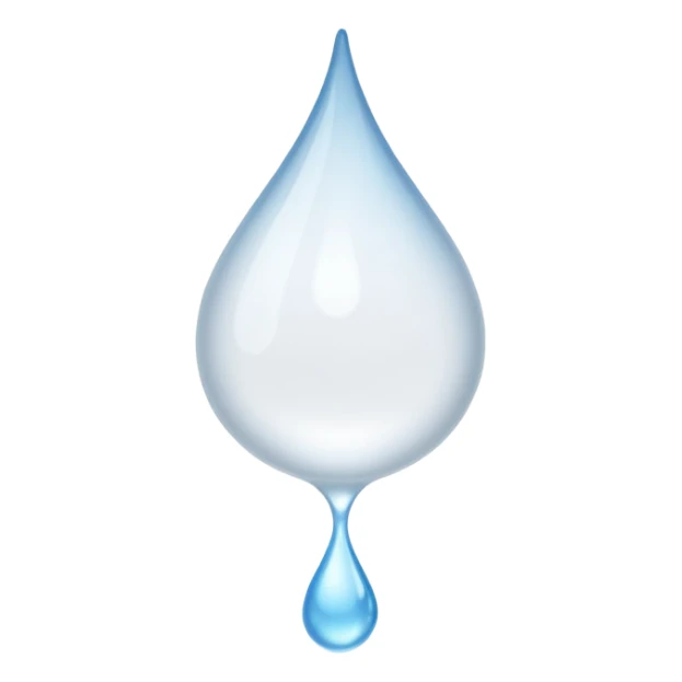 White liquid droplet with tail flying to the left sticker