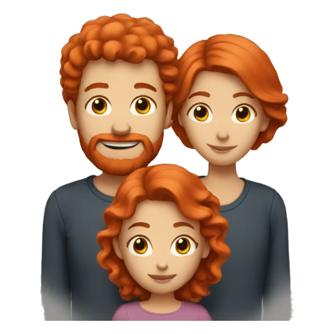 Red hair family of 3 sticker