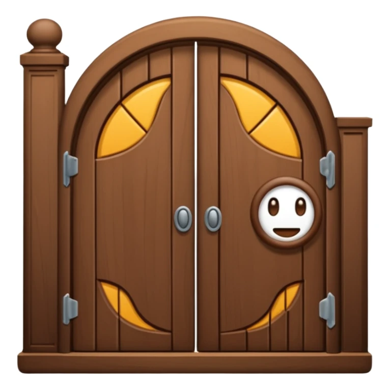 porta de madeira arredondada no topo sticker