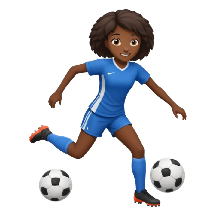 chica morena jugando futbol sticker