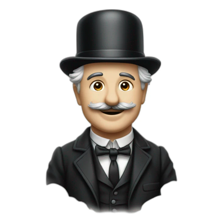 charlie chaplin avec une raie sur le côté sticker