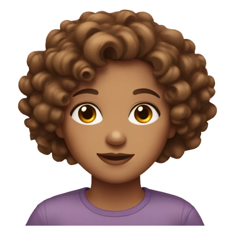 Girl with brown curly hair and hazel eyes sticker