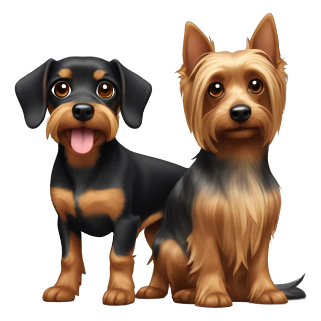 yorkie and daschund dog sticker