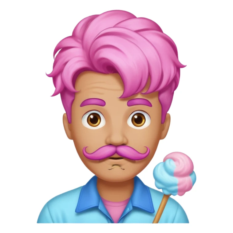 cloud person cotton candy sassy very big mustached sticker