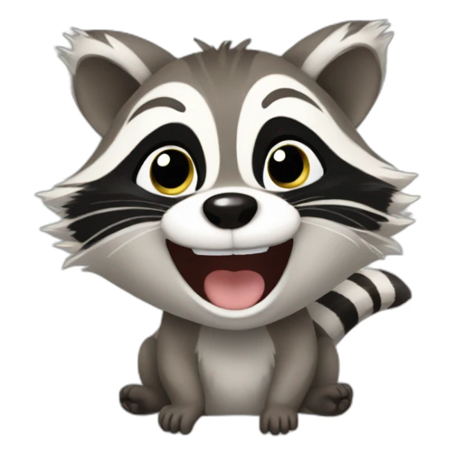 excited baby raccoon  sticker