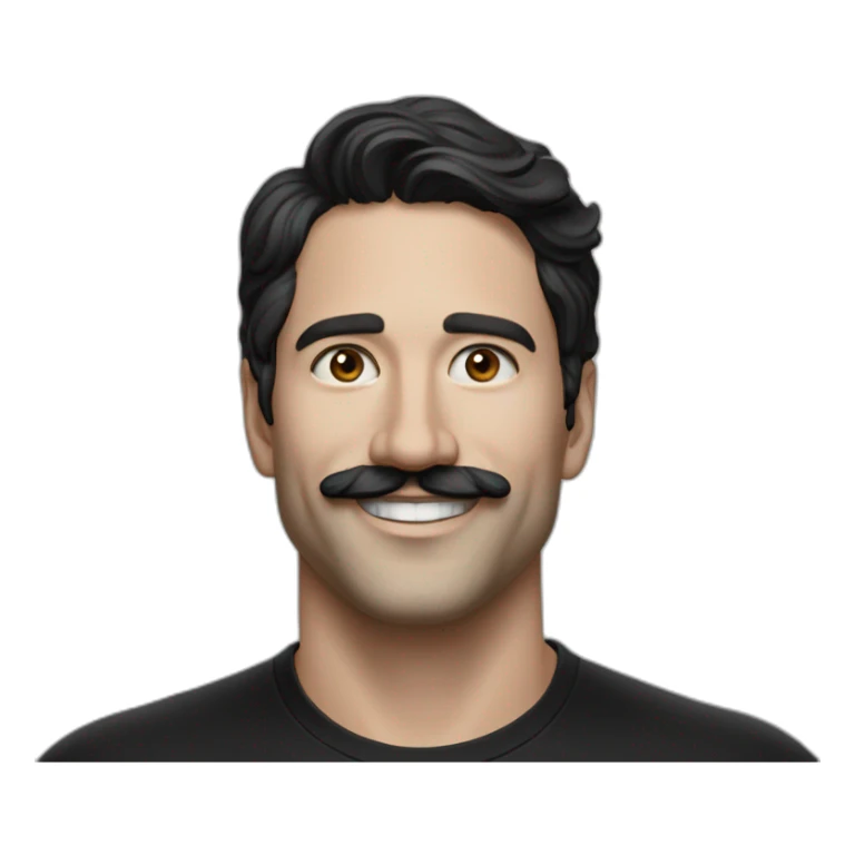 30-year-old-silicon-valley-creator-economy-startup-founder-smiling-in-a-black-tshirt-with-broad-shoulders-profile-photo-with-and-mustache-wavy-dark-hair sticker