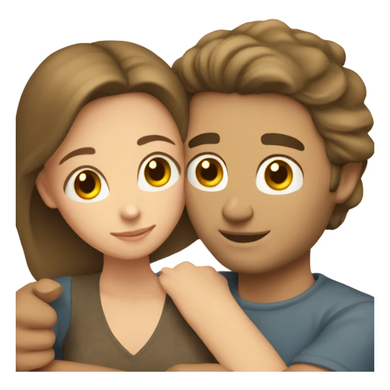 caucasian men hugging brunette girl sticker