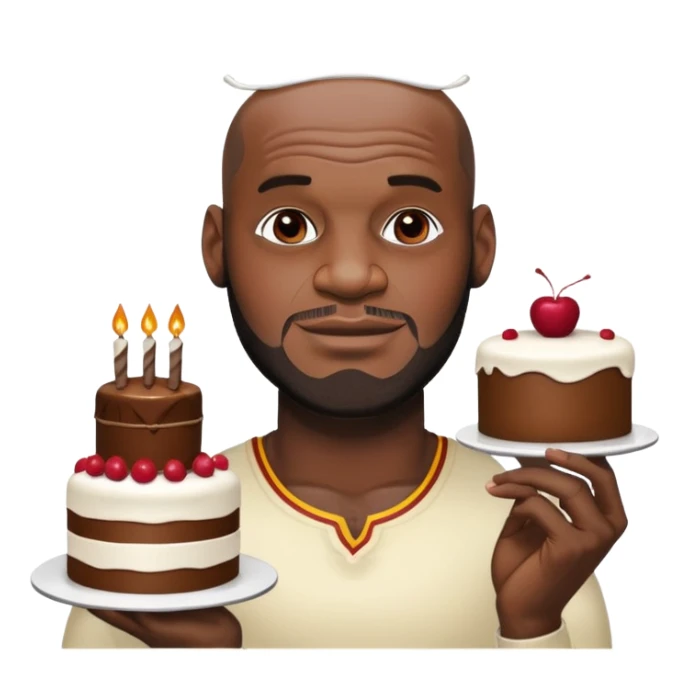 can you make a lebron bald and with a cake sticker
