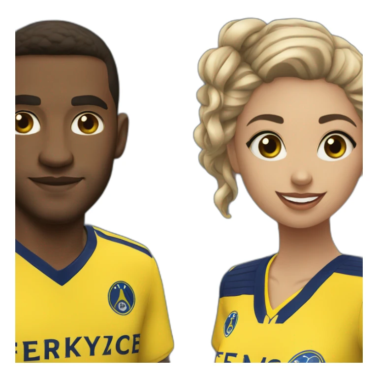 guy and a girl wearing fenerbahce jerseys sticker