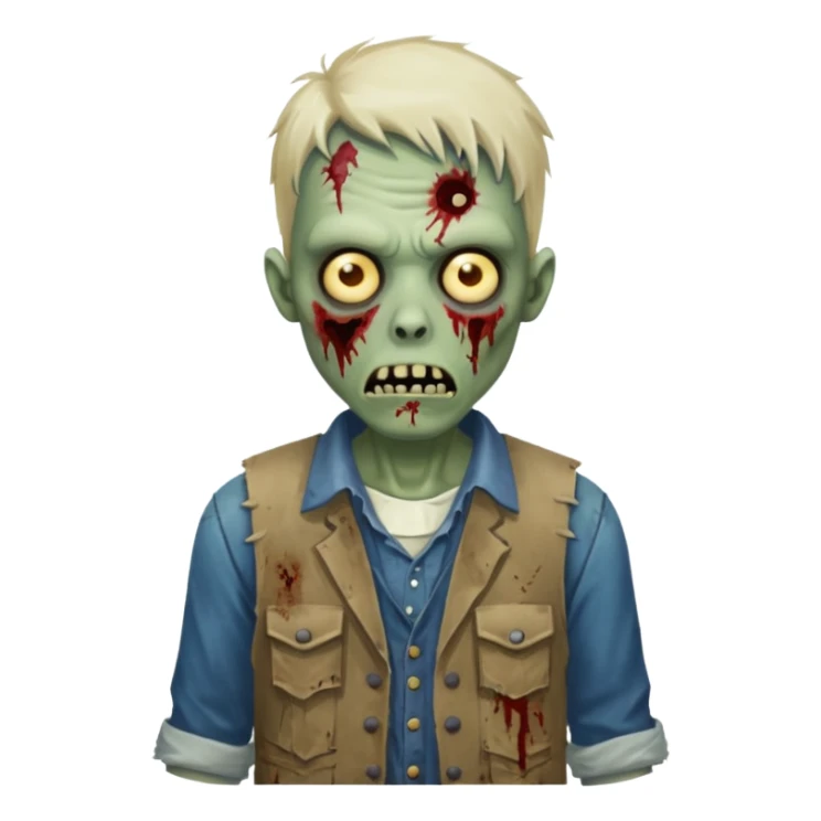 zombie in vest and shirt sticker