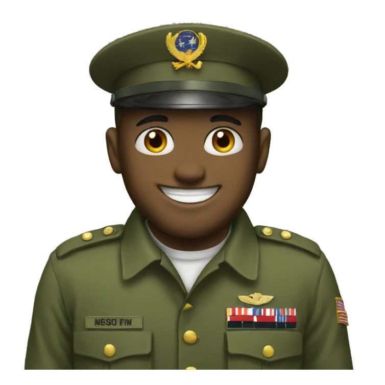 Smiling emoji in military  sticker