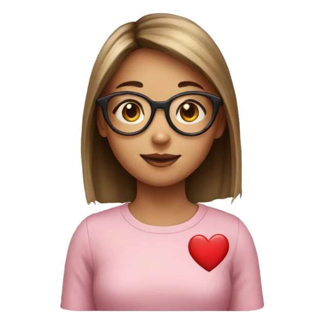 A girl with glasses and heart hand sticker